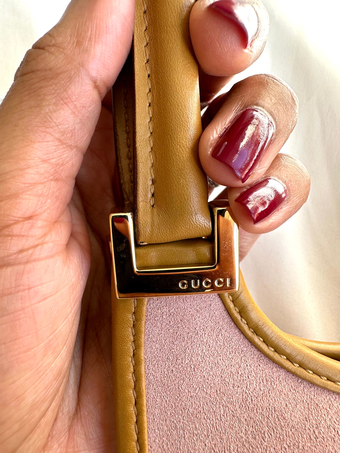 *SOLD*Gucci Jackie Suede Pink Shoulder Bag