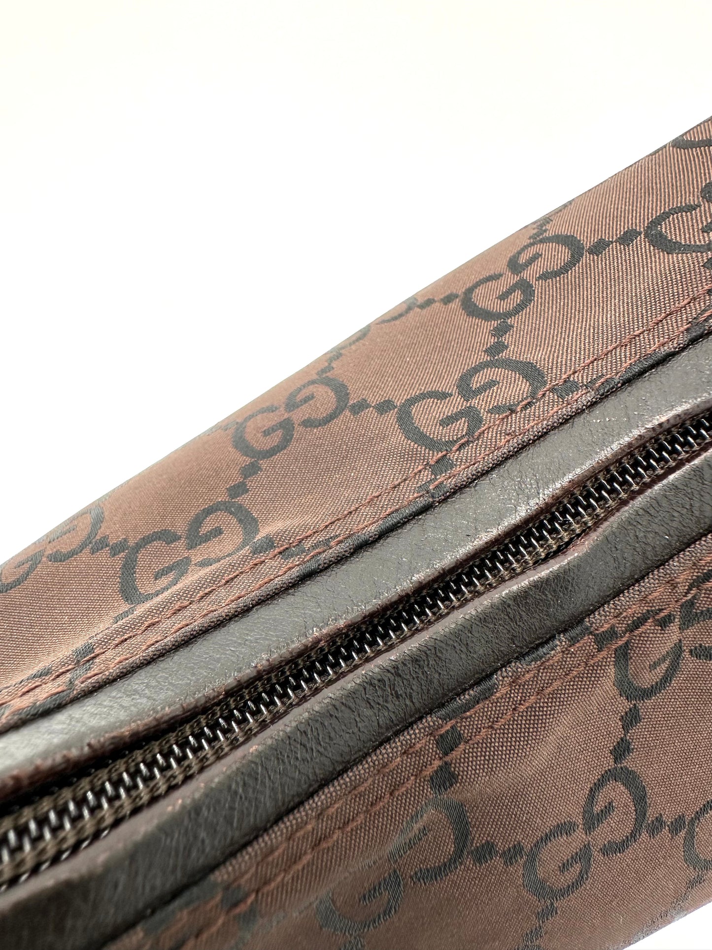 *SOLD* Gucci GG Brown Monogram Nylon Shoulder Bag