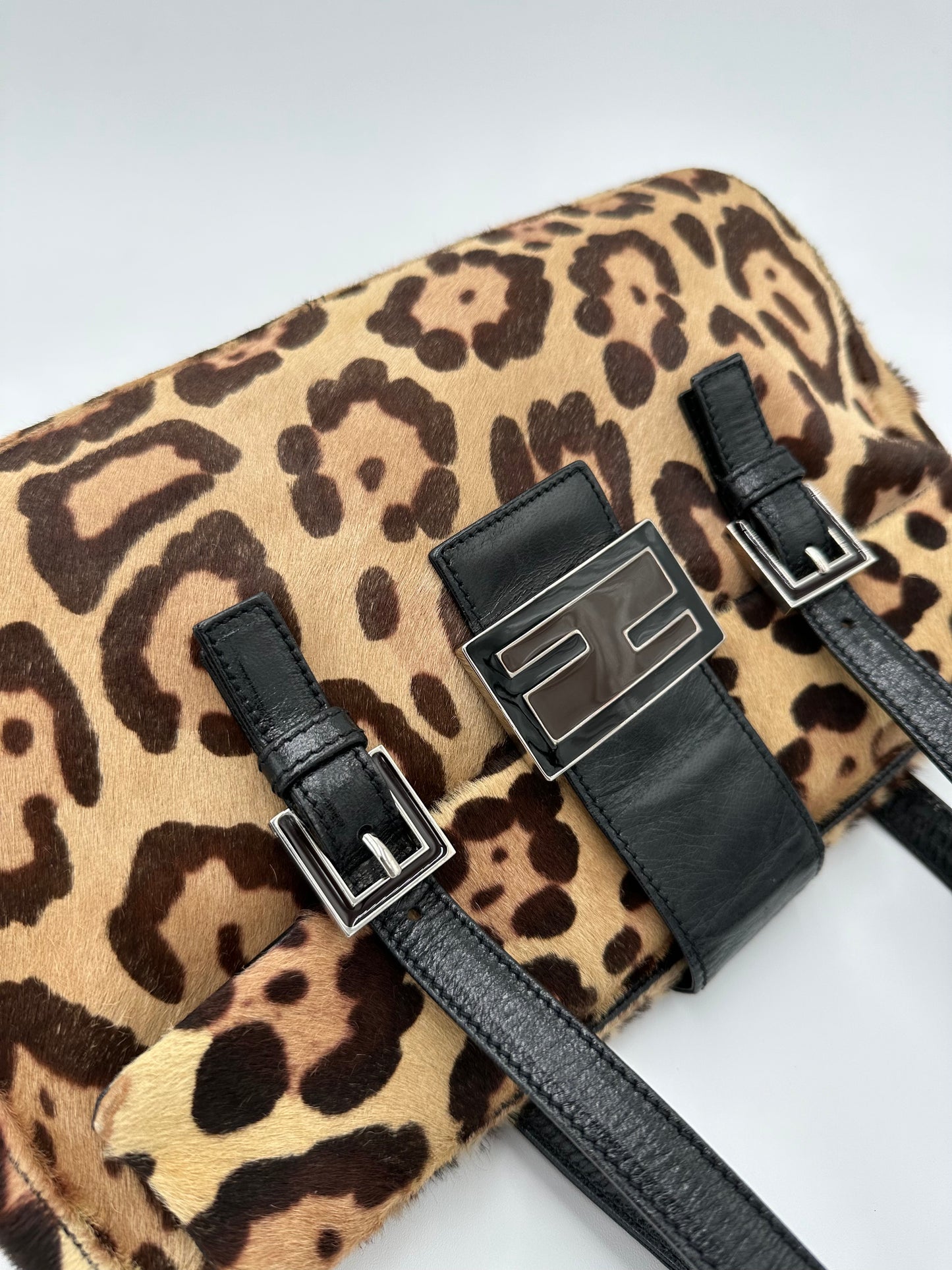 *SOLD* Fendi Mamma Baguette Leopard Pattern Shoulder Bag