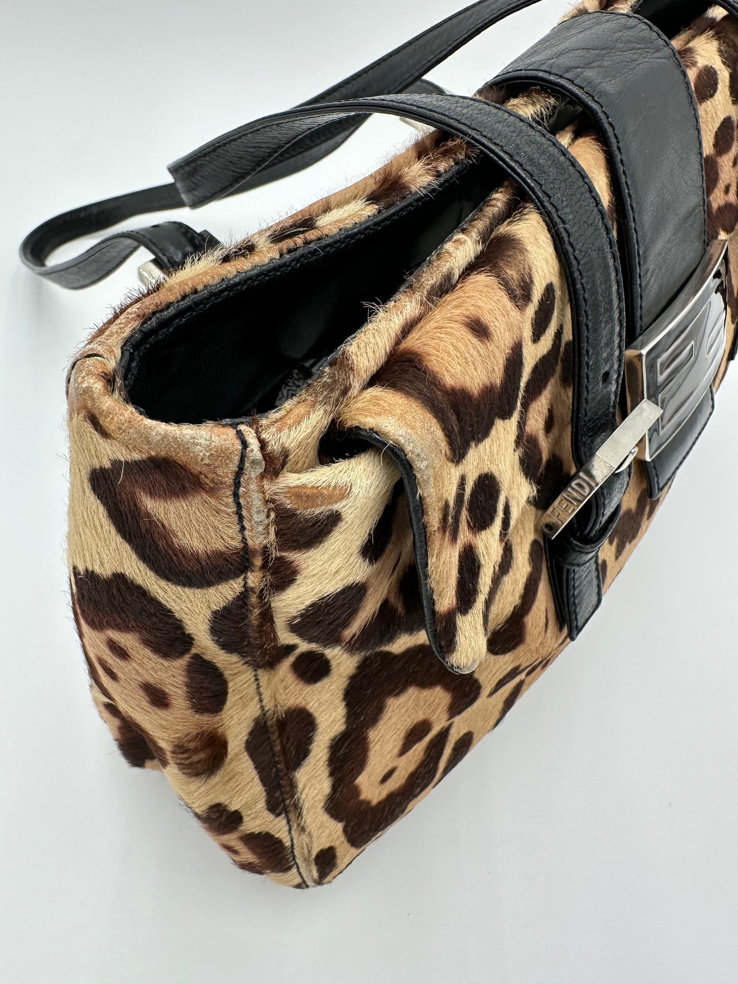 *SOLD* Fendi Mamma Baguette Leopard Pattern Shoulder Bag