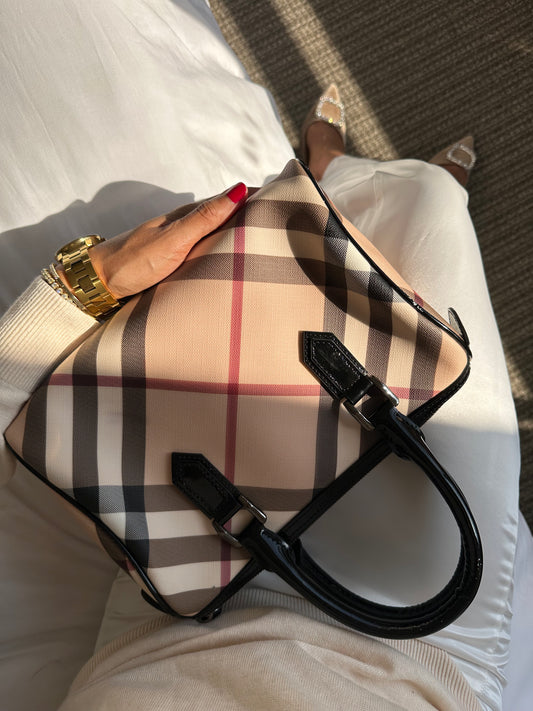 *SOLD* Burberry Super Nova Check Boston Bag