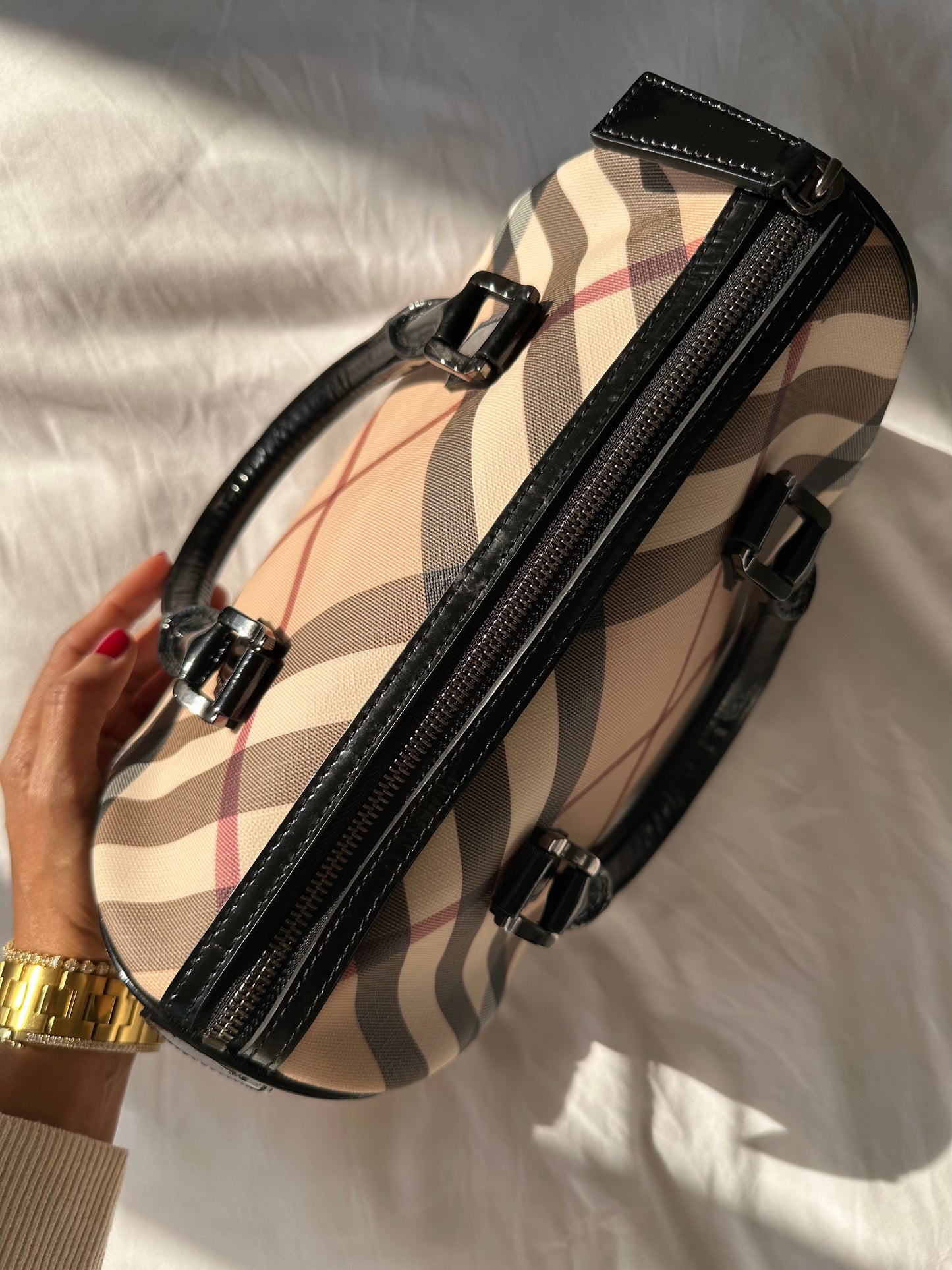 *SOLD* Burberry Super Nova Check Boston Bag