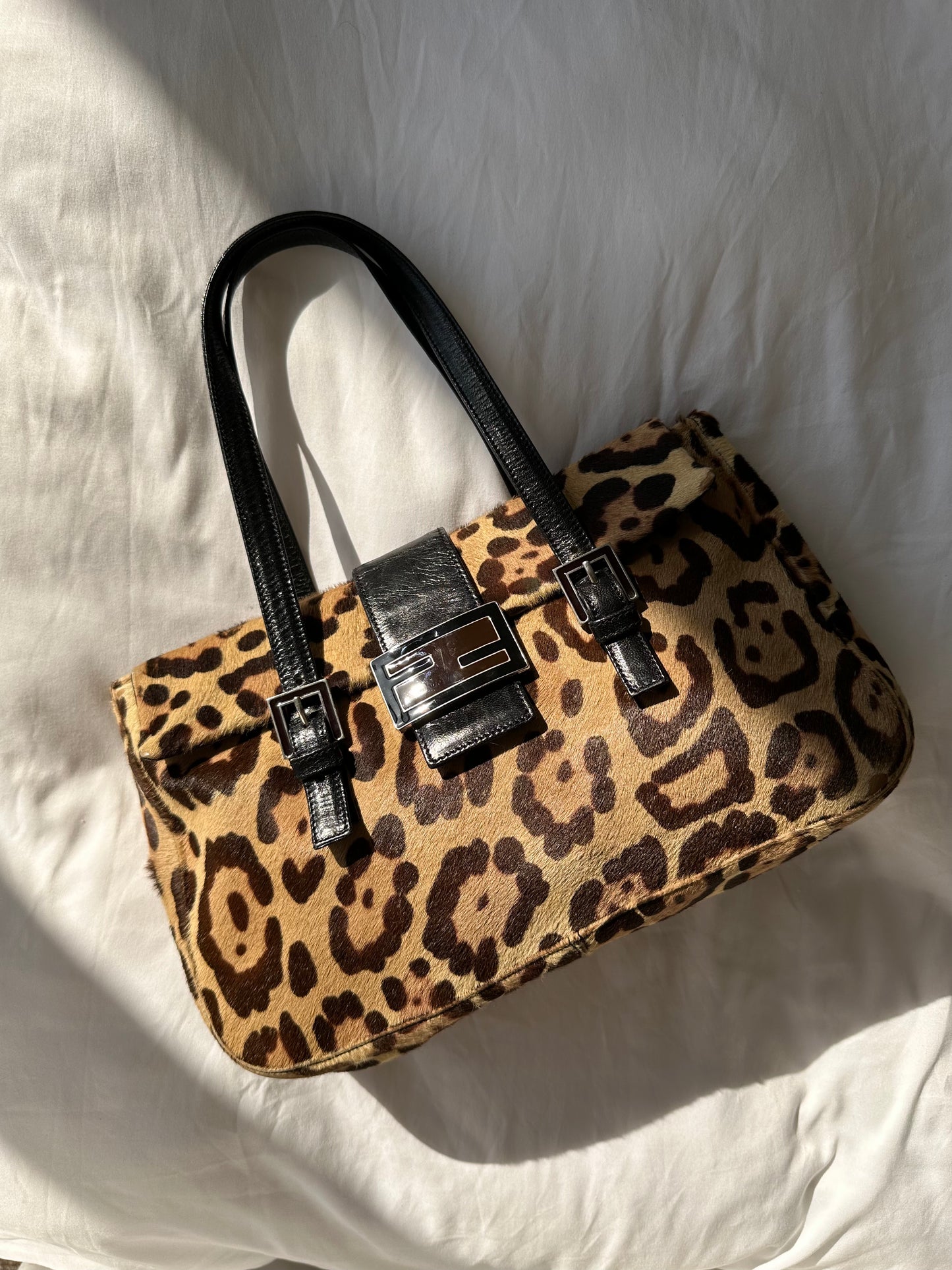 *SOLD* Fendi Mamma Baguette Leopard Pattern Shoulder Bag