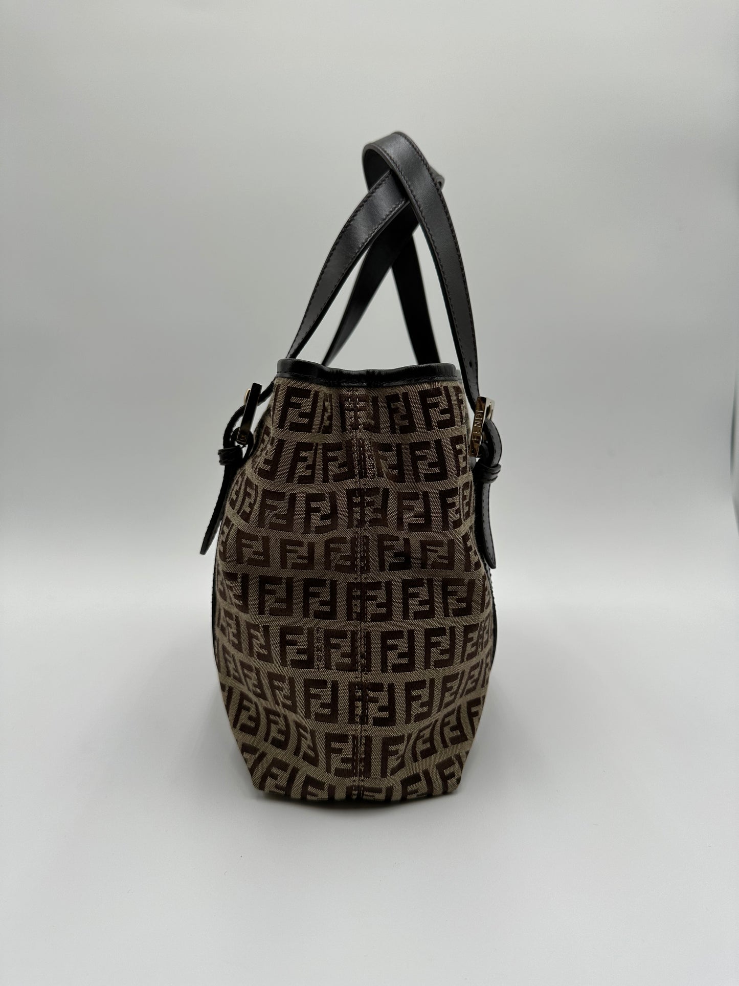 *SOLD* Fendi Zucchino Brown Canvas Tote Handbag