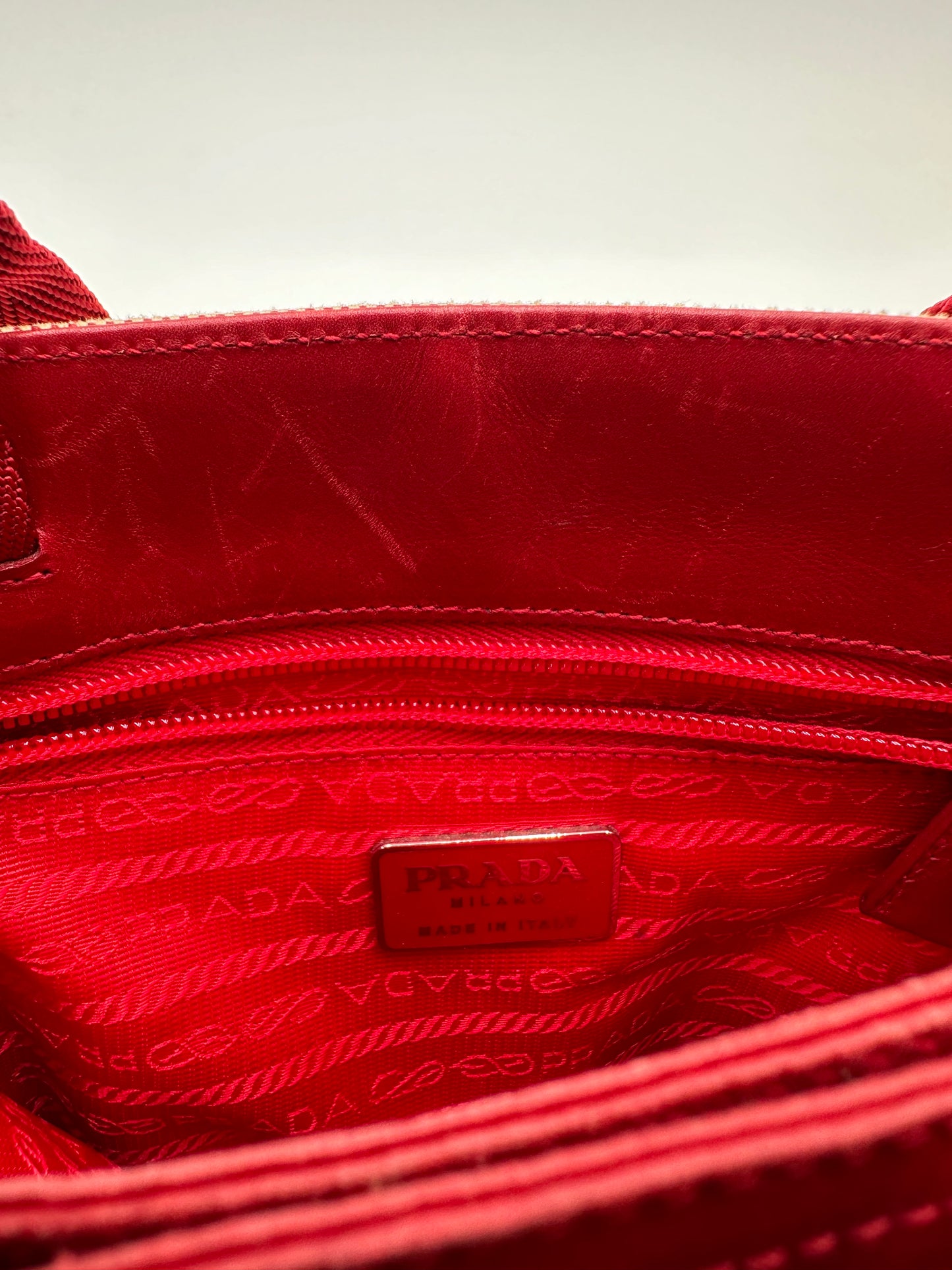 Prada Sport Red Canvas Handbag