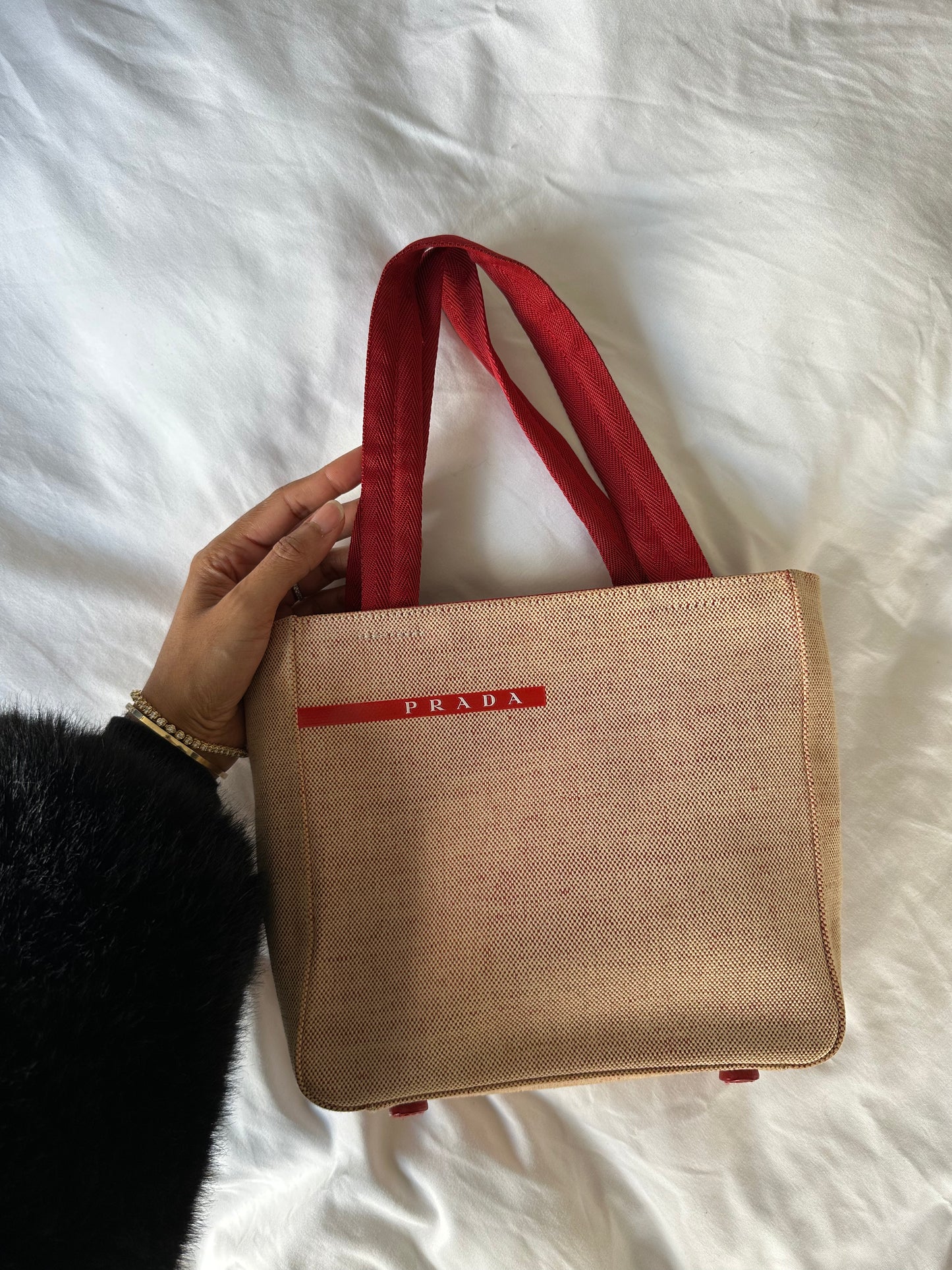 Prada Sport Red Canvas Handbag