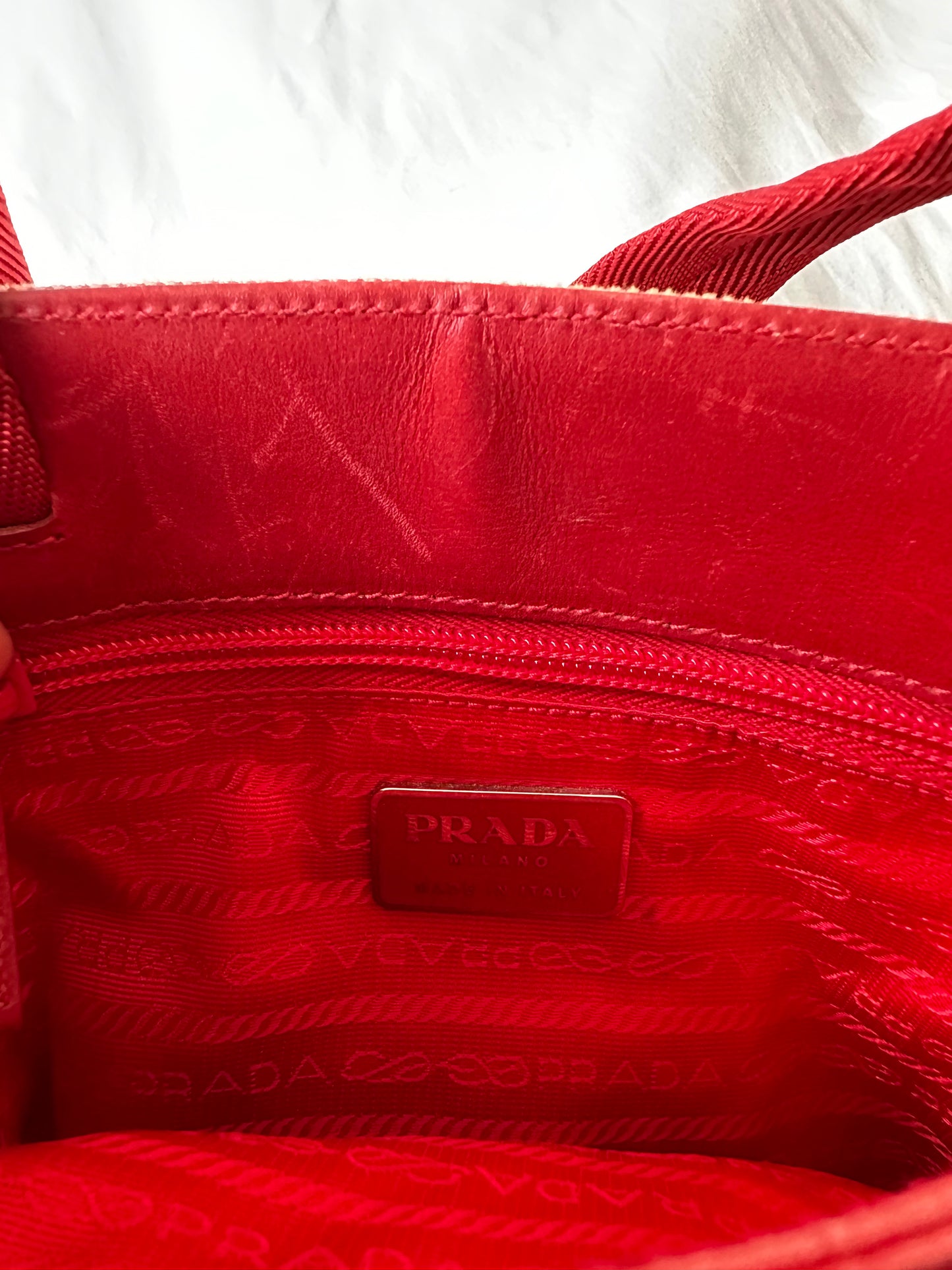 Prada Sport Red Canvas Handbag