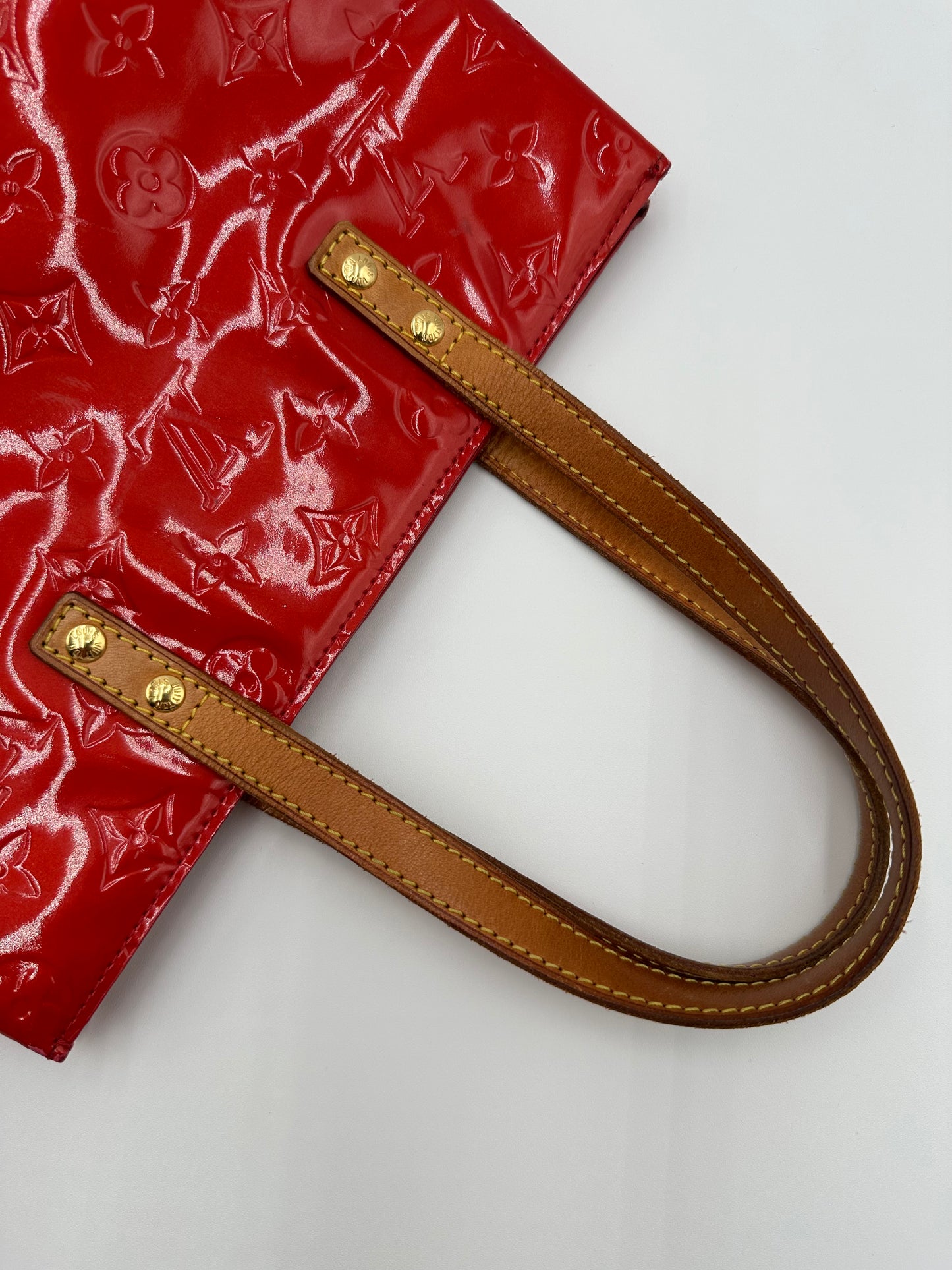 *SOLD* Louis Vuitton Rouge Vernis Lead MM Vertical Tote